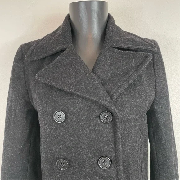 J. Crew Black Wool Blend Peacoat Jacket Size XSP - Picture 4 of 15